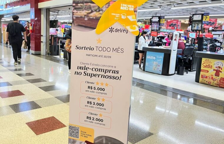 Shopping Del Rey vai sortear vale-compras de até R$ 5 mil do Supernosso em setembro