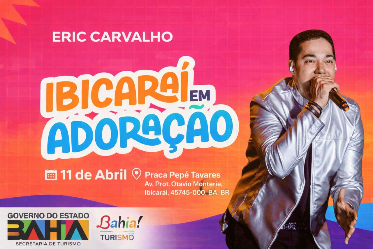 Eric Carvalho se apresenta no “Ibicaraí em Adoração” e promete noite de intensa adoração
